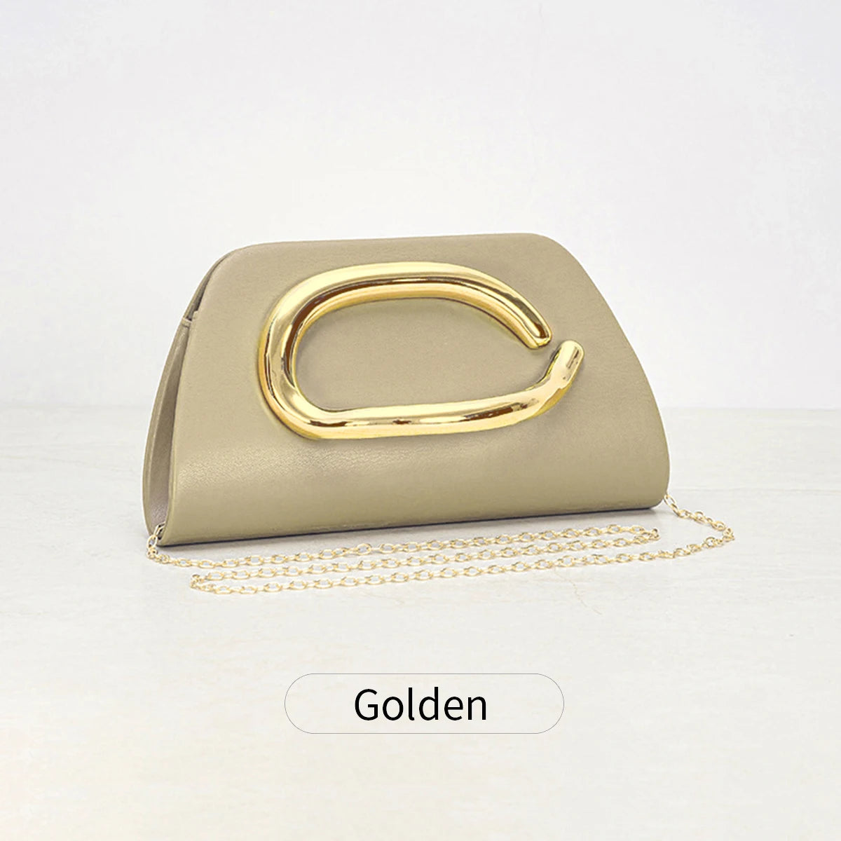 Multiva Elegant Gold Chain Box Clutch | Luxury Evening Shoulder Bag