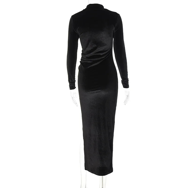 Multiva Elegant Knit Midi Dress | Women’s Slim Fit Long Sleeve Hollow Out Dress