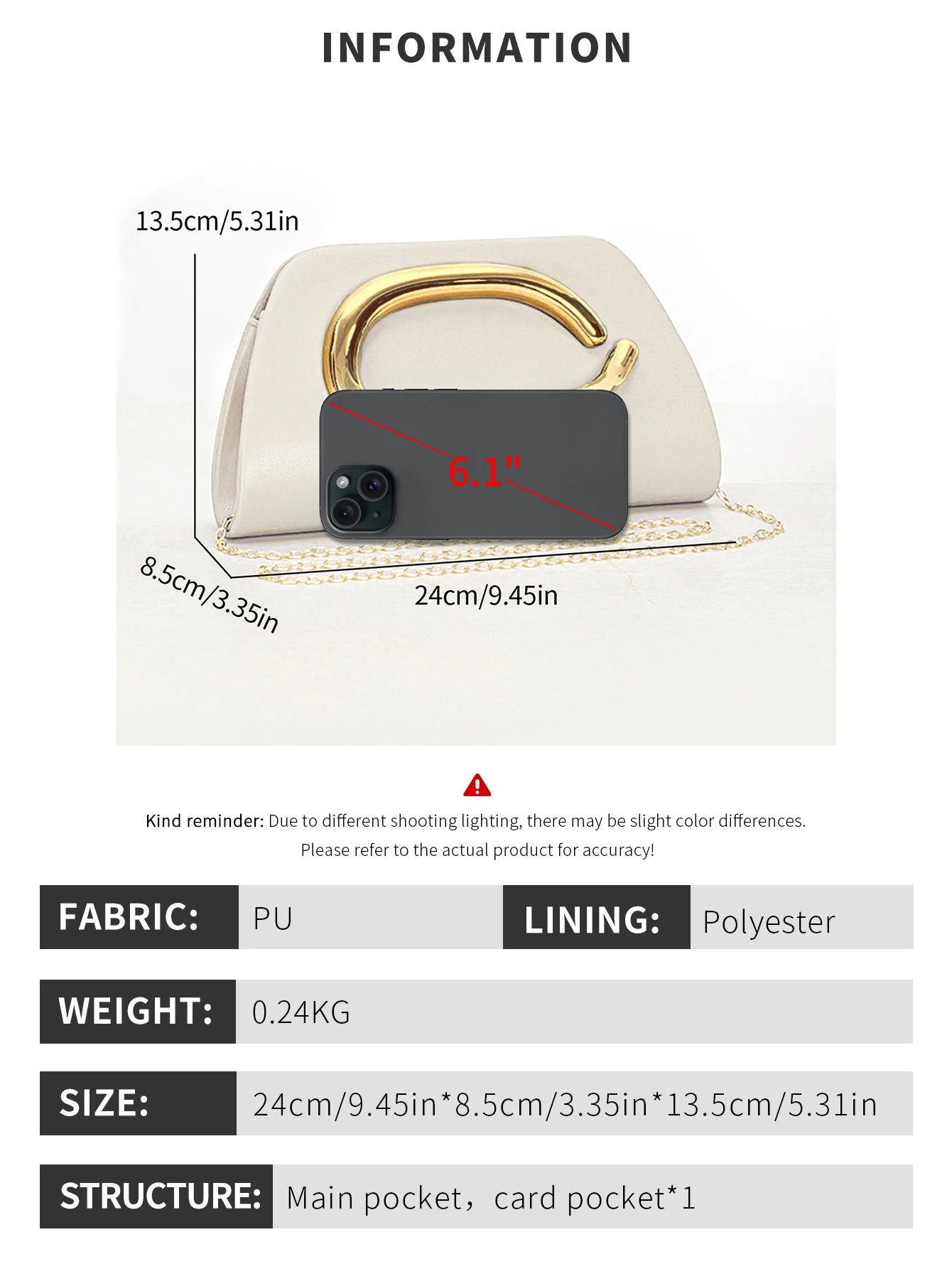 Multiva Elegant Gold Chain Box Clutch | Luxury Evening Shoulder Bag