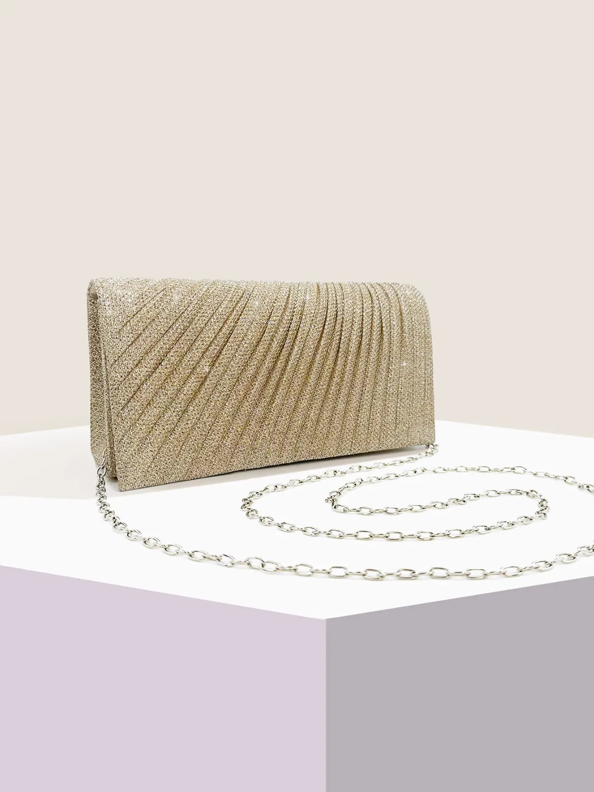 Luxury Glitter Evening Clutch Bag – Elegant Chain Shoulder Bag for Women