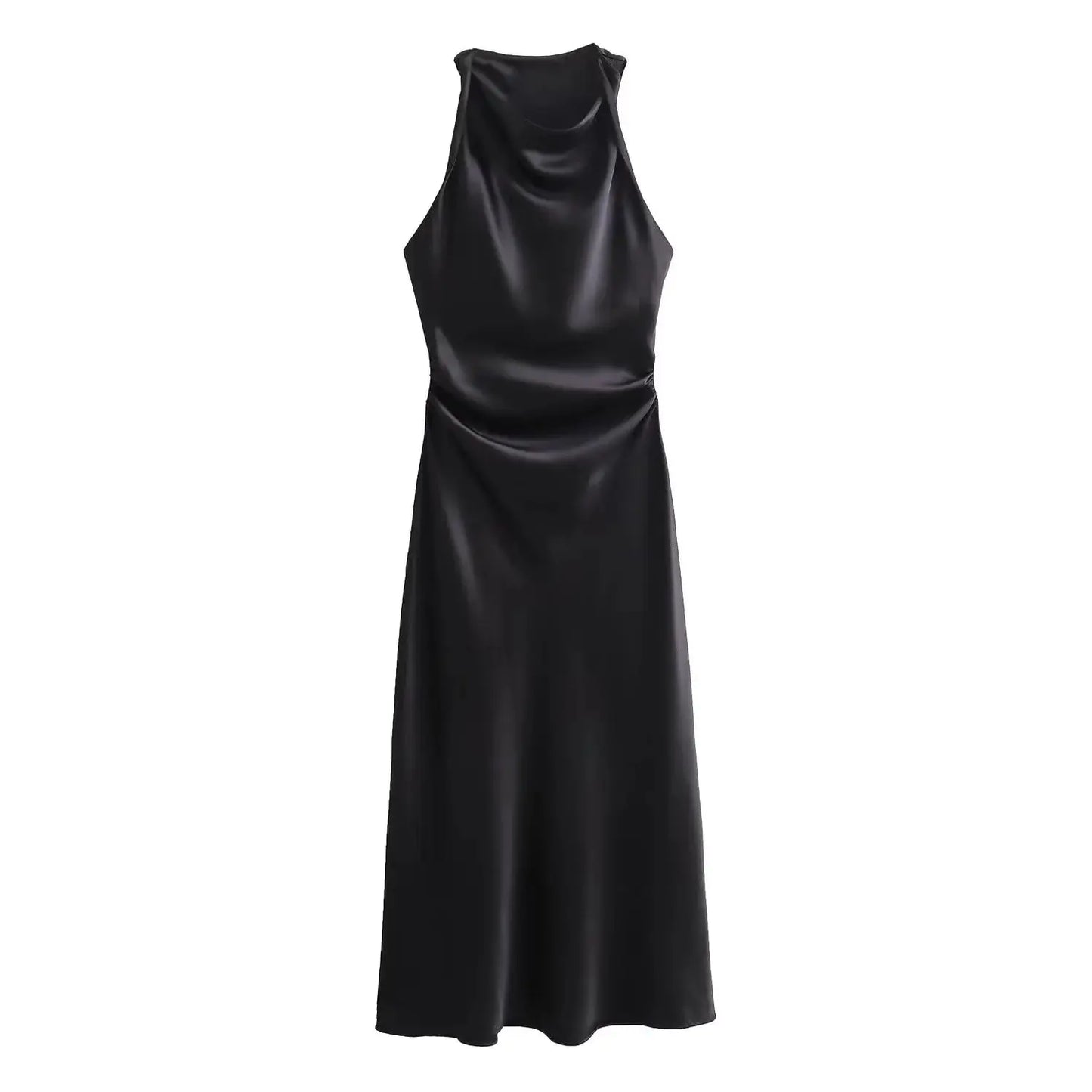 Multiva Halter Midi Dress | Elegant Women’s Summer A-Line Dress