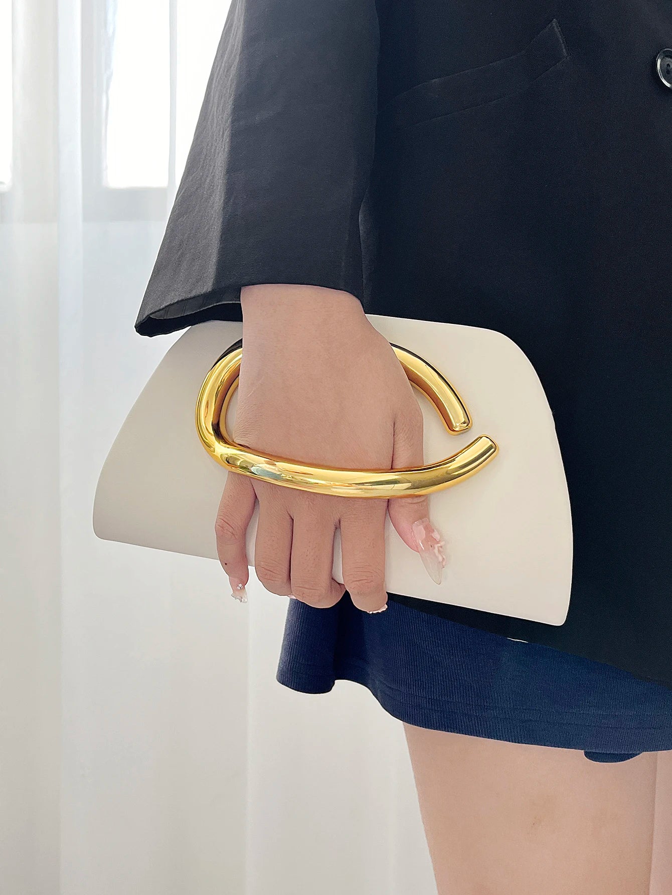 Multiva Elegant Gold Chain Box Clutch | Luxury Evening Shoulder Bag