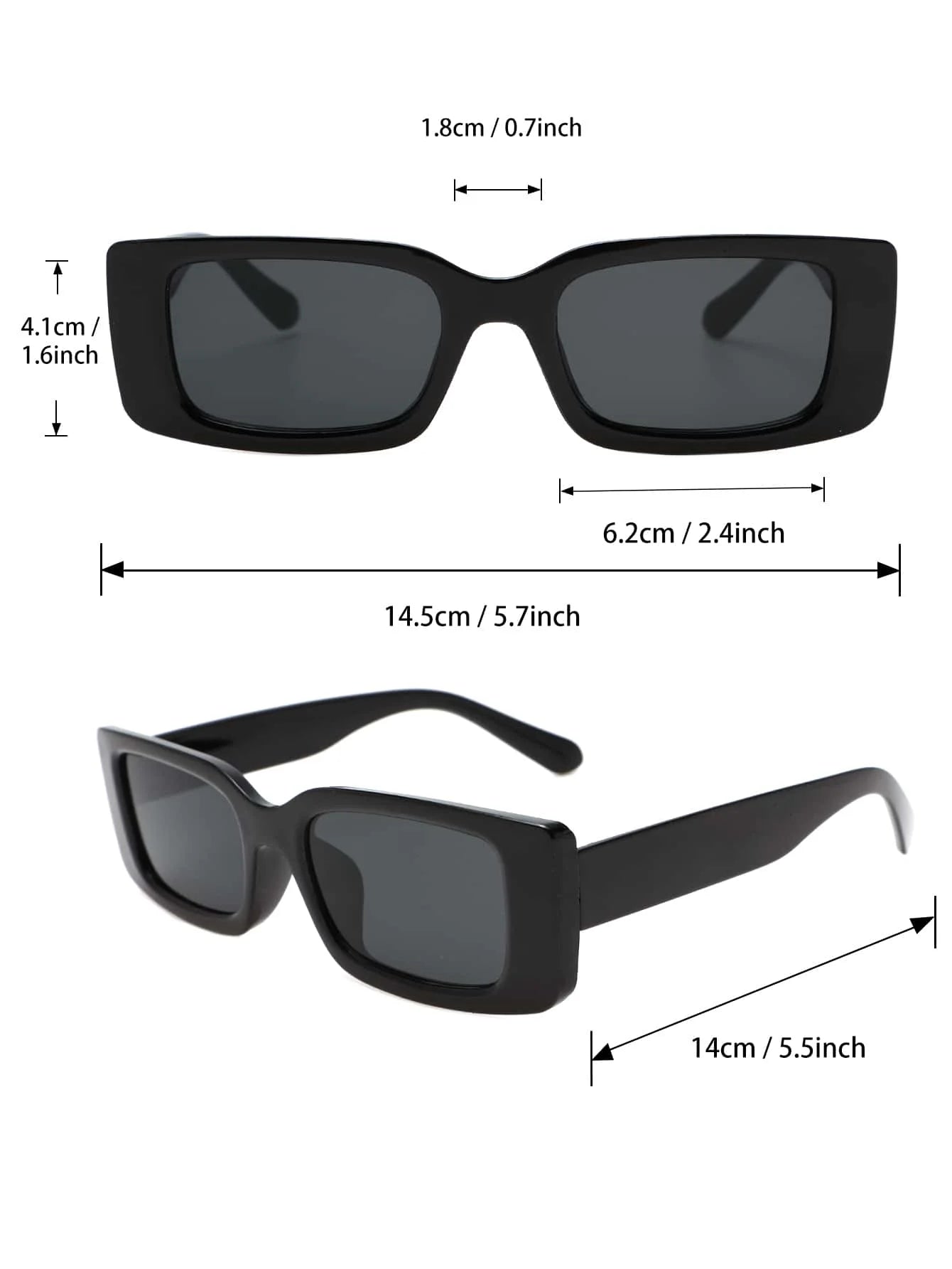 Multiva Rectangle Sunglasses | Chic Street Style UV400 Fashion Eyewear for Women