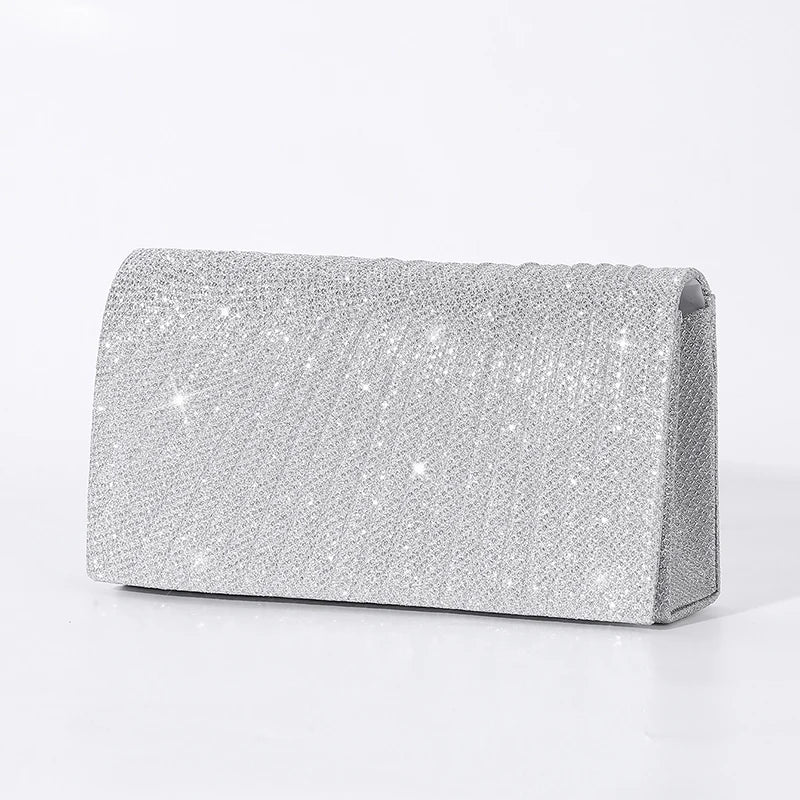 Luxury Glitter Evening Clutch Bag – Elegant Chain Shoulder Bag for Women