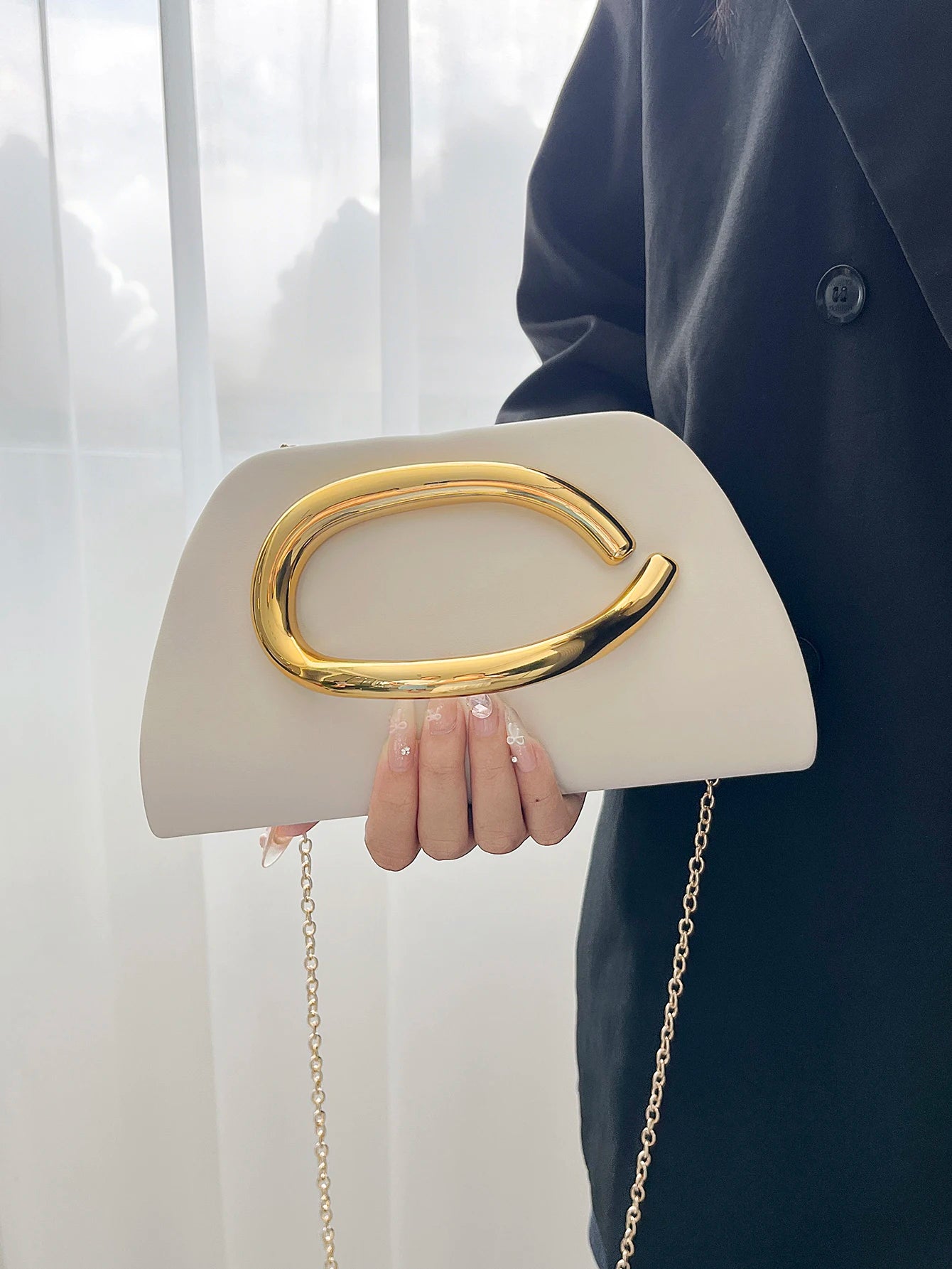 Multiva Elegant Gold Chain Box Clutch | Luxury Evening Shoulder Bag