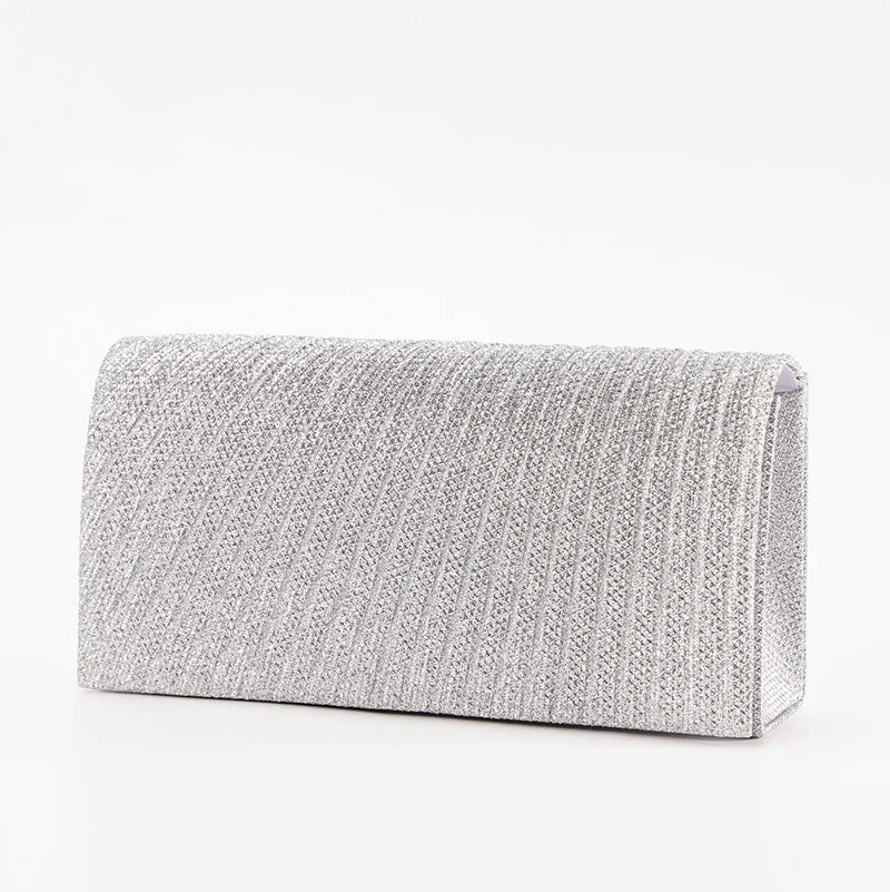Luxury Glitter Evening Clutch Bag – Elegant Chain Shoulder Bag for Women