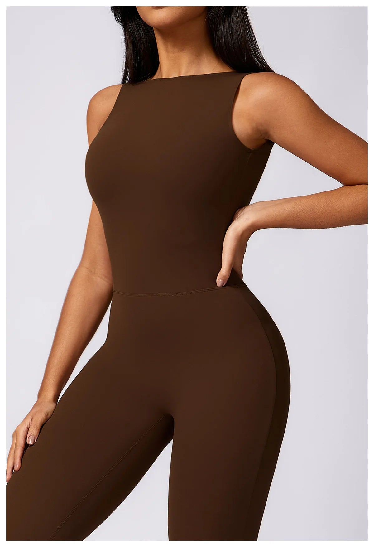 Women's SculptFit® Flare Yoga Jumpsuit – Sleeveless One-Piece Workout Romper