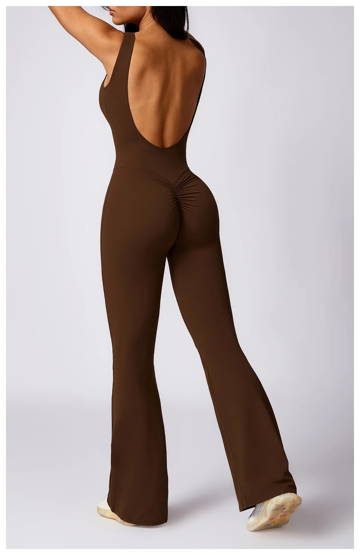 Women's SculptFit® Flare Yoga Jumpsuit – Sleeveless One-Piece Workout Romper