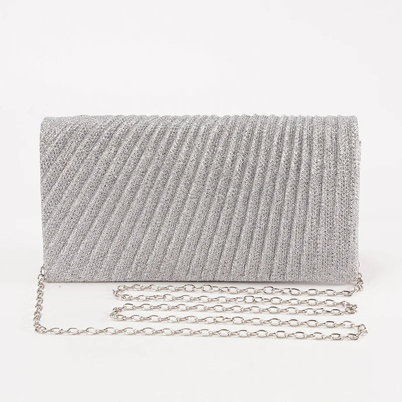 Luxury Glitter Evening Clutch Bag – Elegant Chain Shoulder Bag for Women