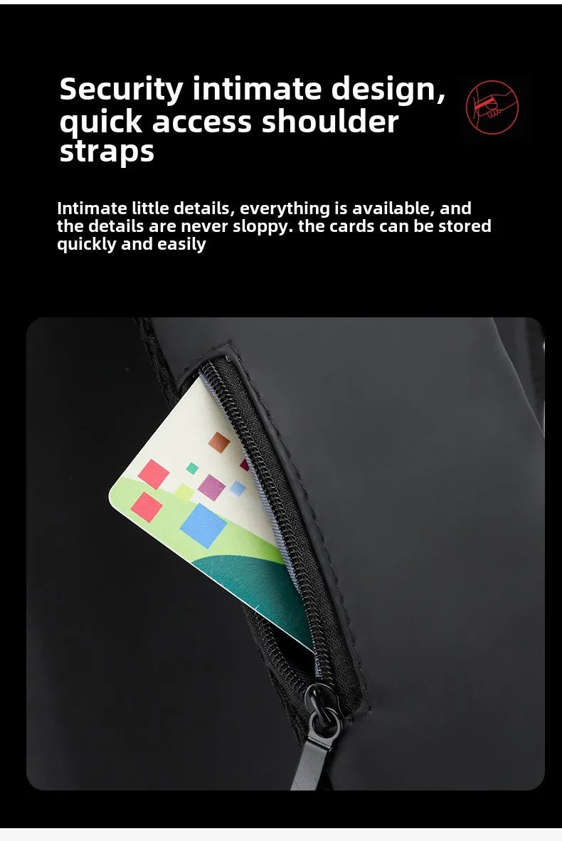 Men's Anti-Theft Sling Bag with USB Charging Port – Waterproof Crossbody Chest Backpack