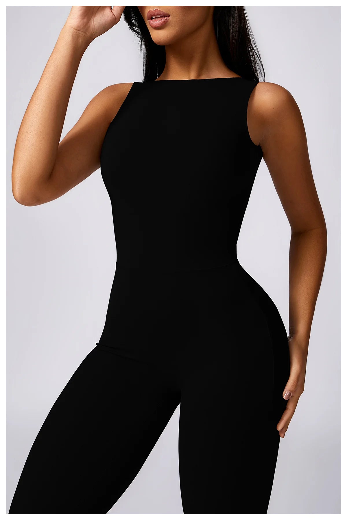 Women's SculptFit® Flare Yoga Jumpsuit – Sleeveless One-Piece Workout Romper