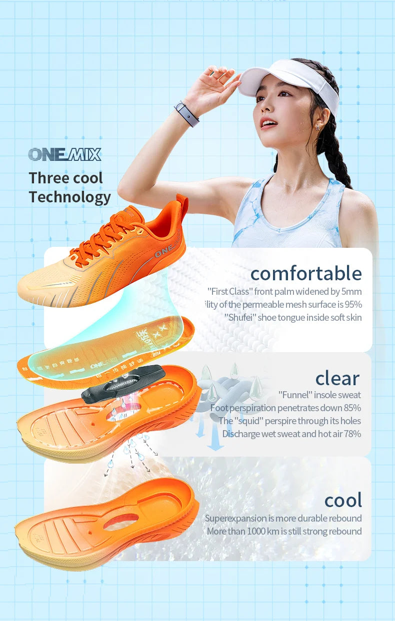 ONEMIX Professional Cushioned Running Shoes – Lightweight Breathable Marathon Sneakers