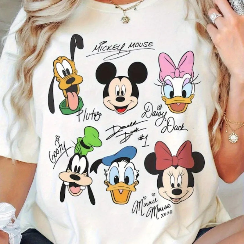 Women's Cute Cartoon Graphic T-Shirt – Soft Cotton Casual Tee for Everyday Style