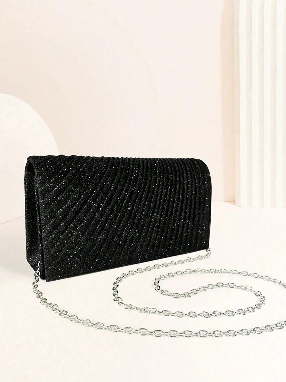 Luxury Glitter Evening Clutch Bag – Elegant Chain Shoulder Bag for Women