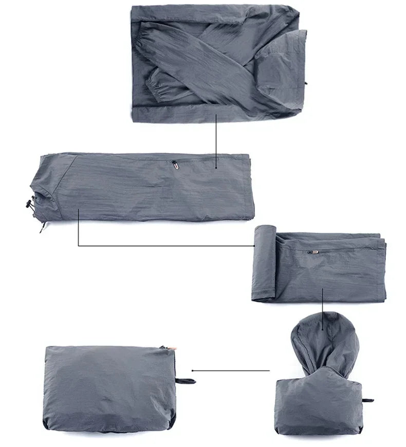 Men's UV Protection Lightweight Hooded Windbreaker Jacket – Waterproof Casual Outdoor Jacket