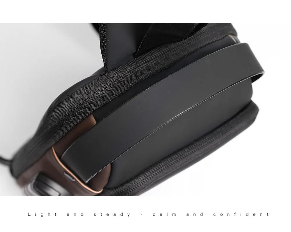 Men's Anti-Theft Sling Bag with USB Charging Port – Waterproof Crossbody Chest Backpack