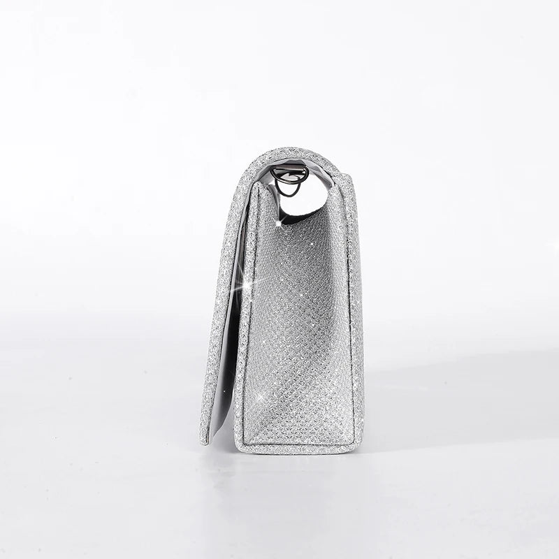 Luxury Glitter Evening Clutch Bag – Elegant Chain Shoulder Bag for Women