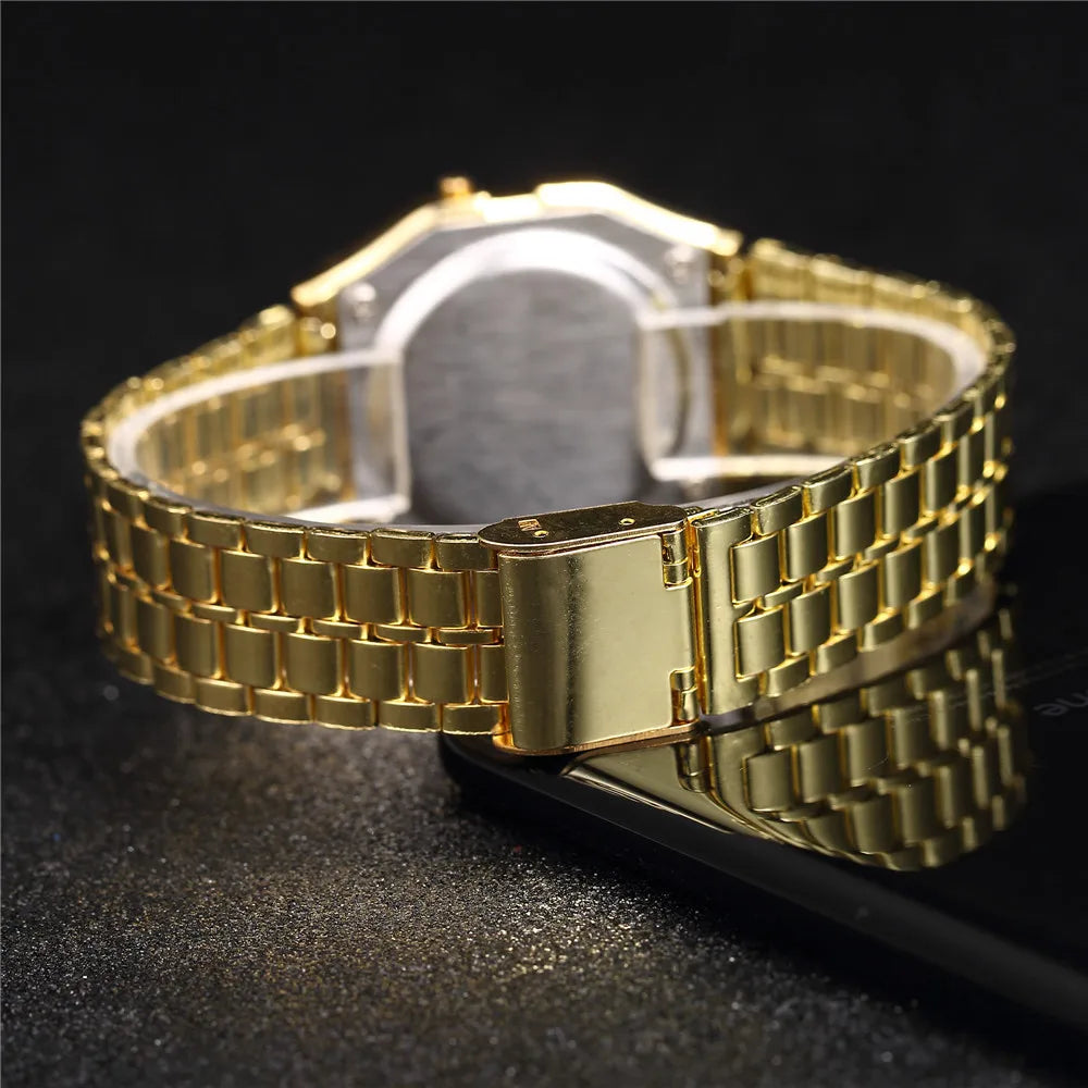 Multiva Luxury Digital Watch | Stainless Steel Elegant Watch for Women