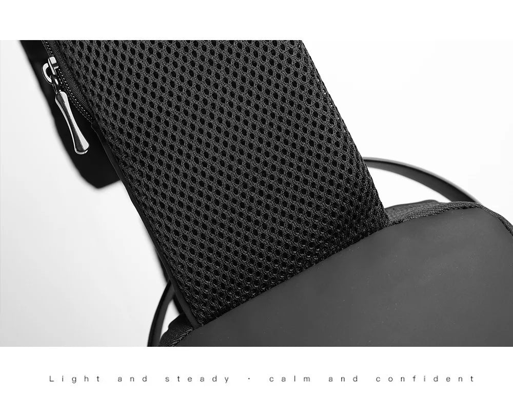 Men's Anti-Theft Sling Bag with USB Charging Port – Waterproof Crossbody Chest Backpack