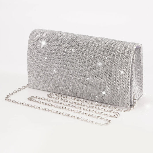 Luxury Glitter Evening Clutch Bag – Elegant Chain Shoulder Bag for Women