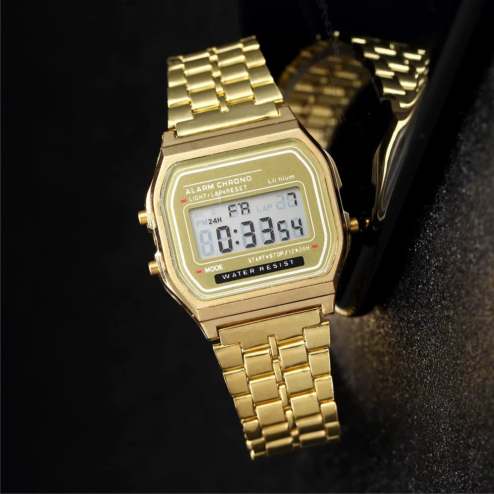 Multiva Luxury Digital Watch | Stainless Steel Elegant Watch for Women