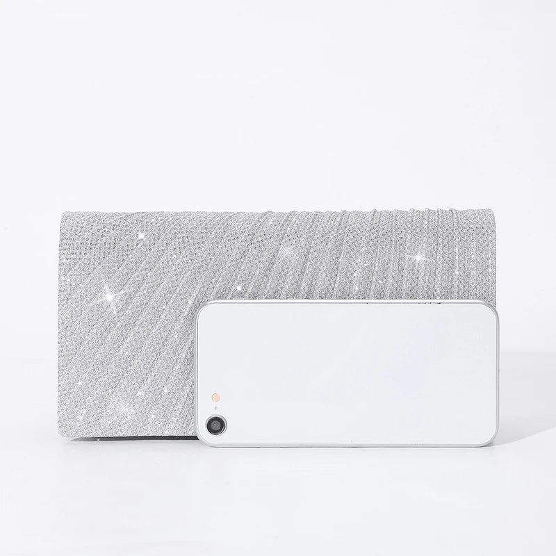 Luxury Glitter Evening Clutch Bag – Elegant Chain Shoulder Bag for Women