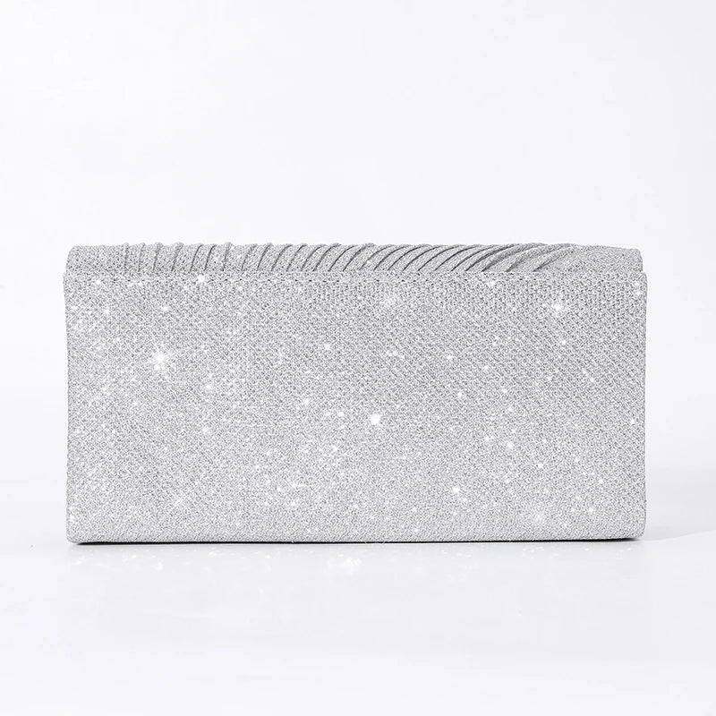 Luxury Glitter Evening Clutch Bag – Elegant Chain Shoulder Bag for Women