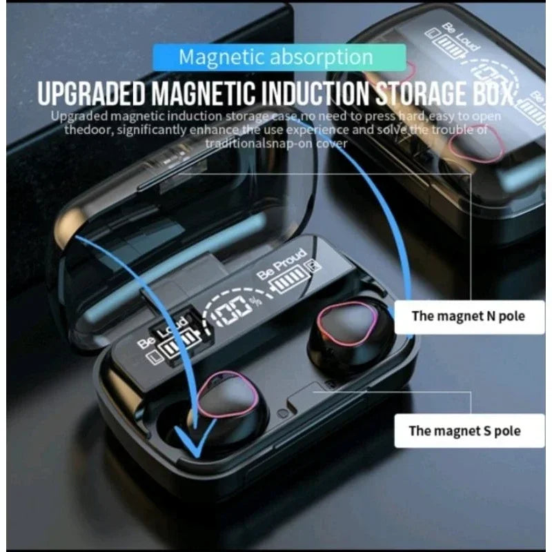 M10 TWS Wireless Earbuds with Charging Case, Bluetooth 5.1 Headphones, HD Stereo Sound, Noise Reduction & Waterproof Design