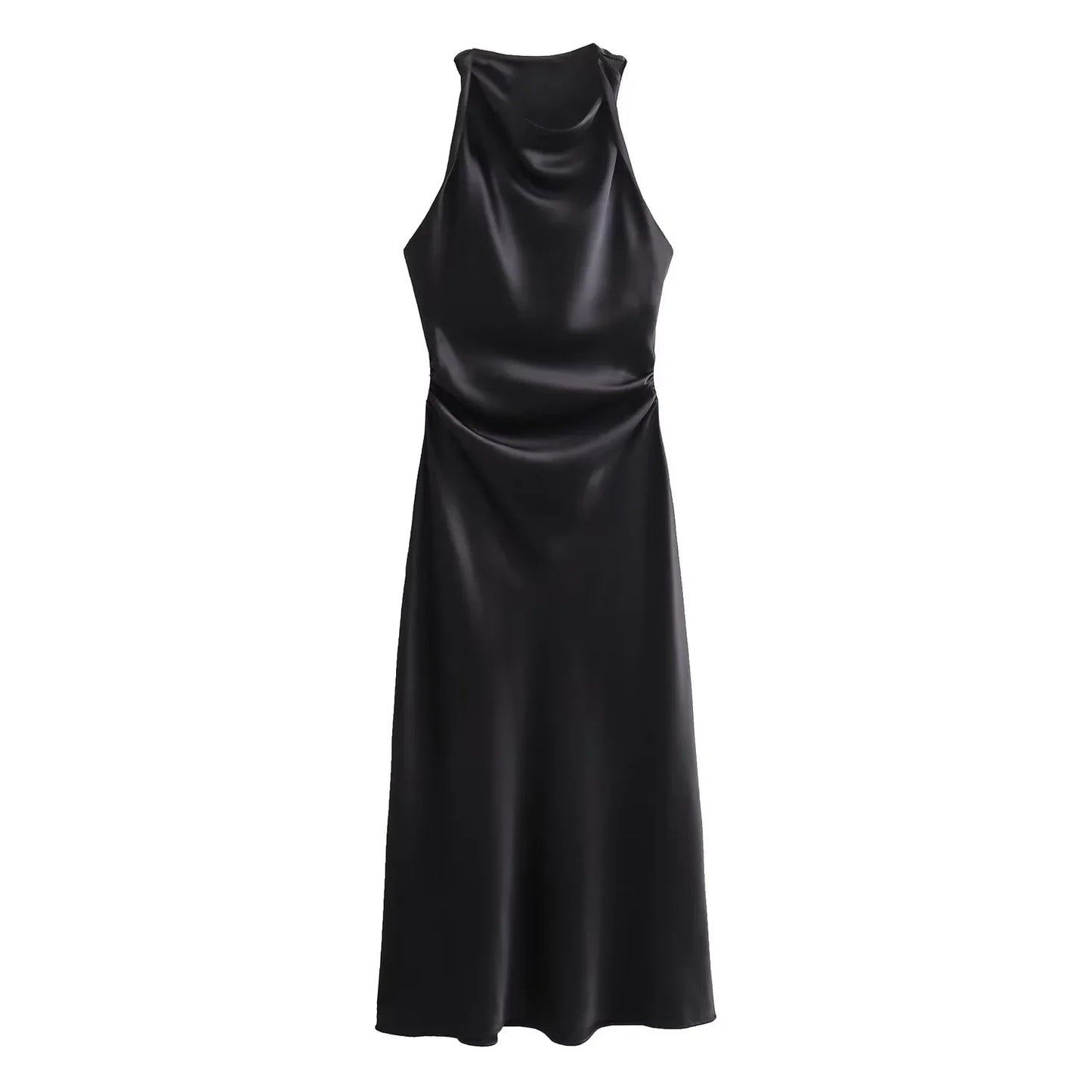 Multiva Halter Midi Dress | Elegant Women’s Summer A-Line Dress