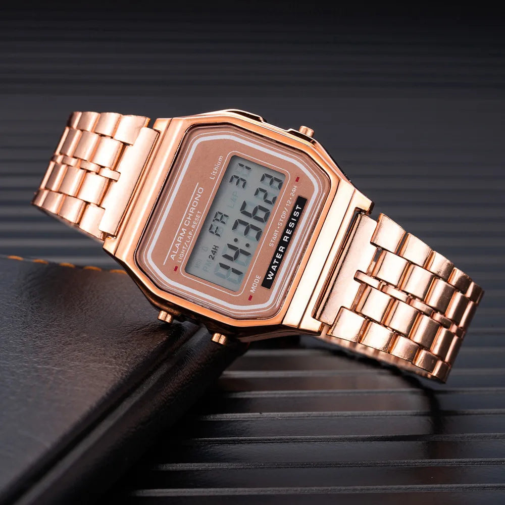 Multiva Luxury Digital Watch | Stainless Steel Elegant Watch for Women