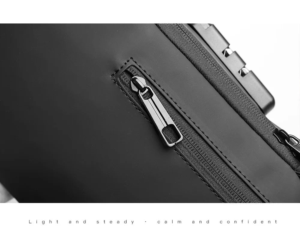 Men's Anti-Theft Sling Bag with USB Charging Port – Waterproof Crossbody Chest Backpack